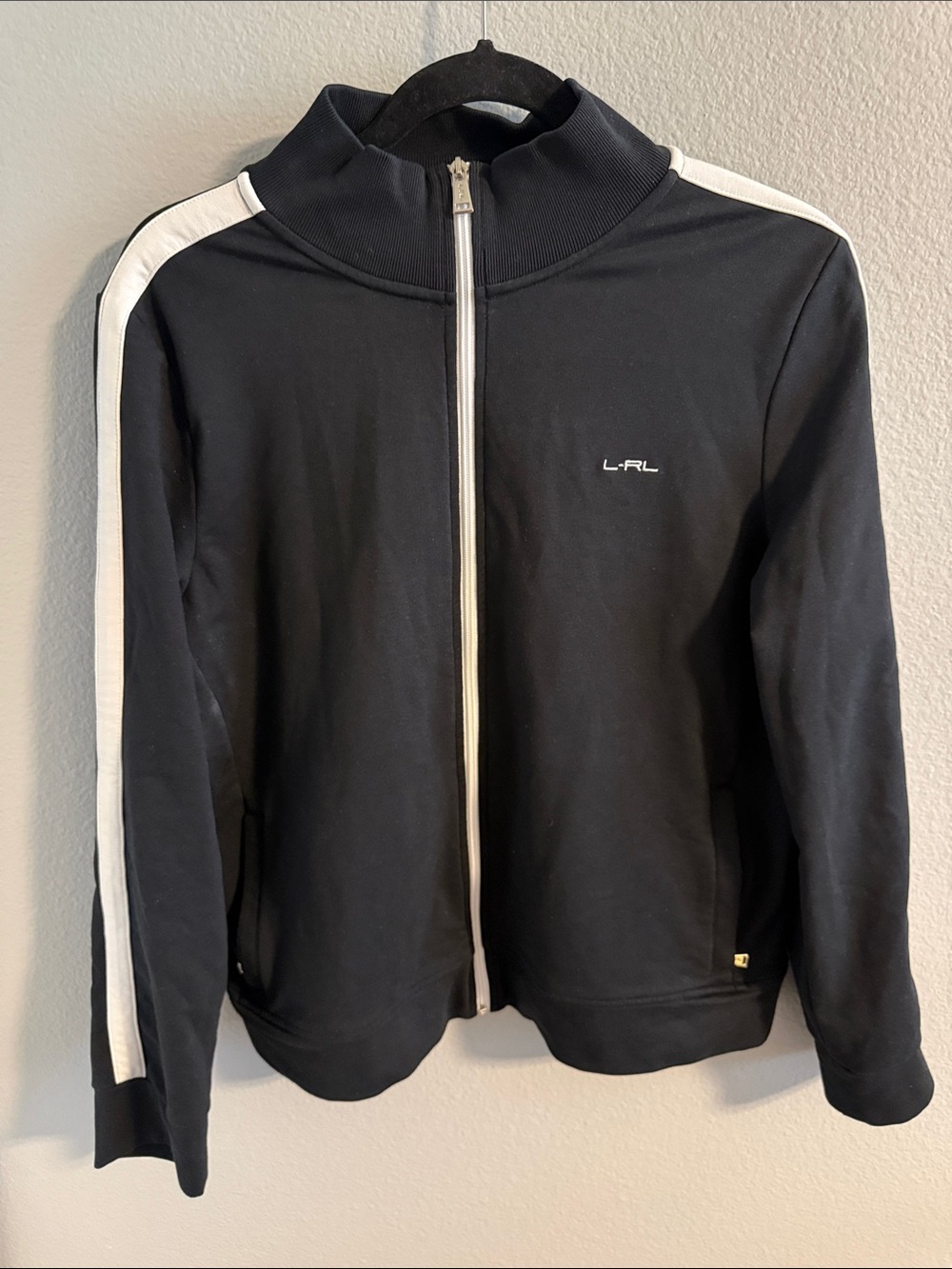 Ralph Lauren Black and White Track Bomber Jacket